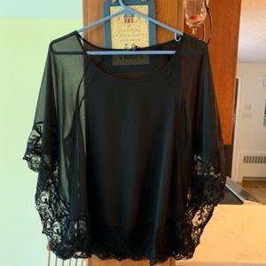 Express black lace poncho!